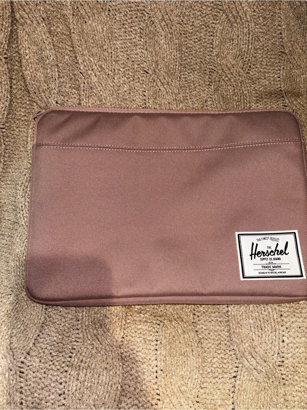 Herschel Supply Company Mauve Canvas Padded Laptop Sleeve 13”